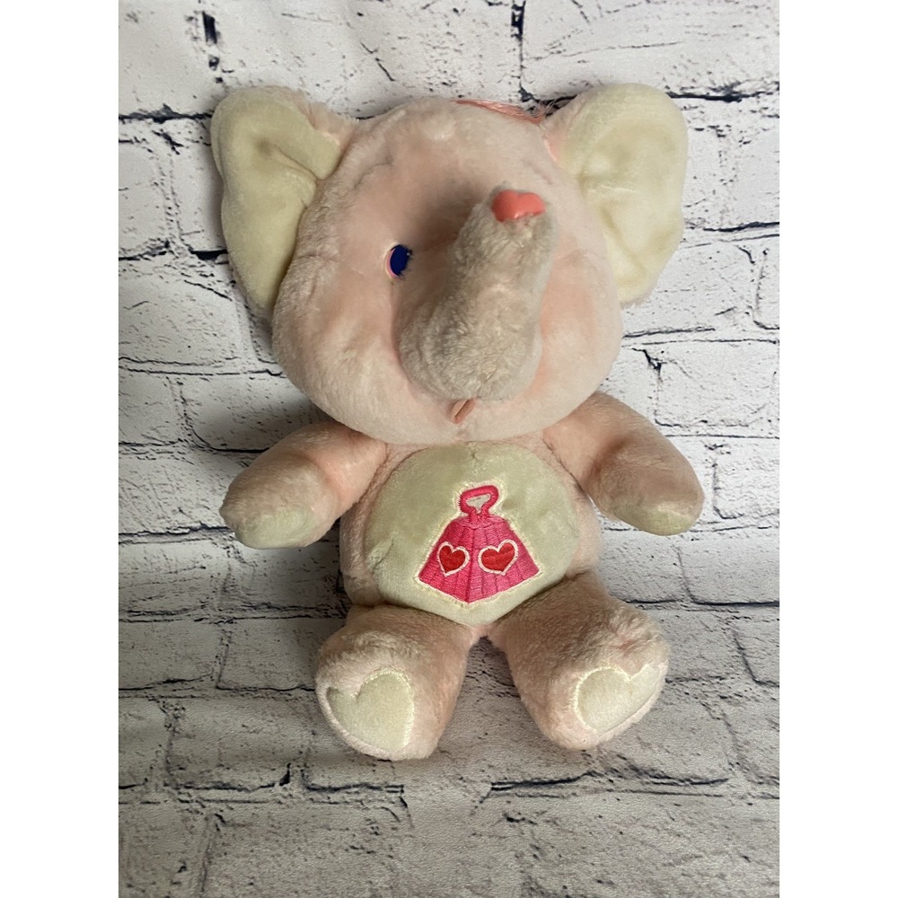Care Bear Cousins Lotsa Heart Pink Elephant Plush Toy 13" Vintage 1984 Kenner